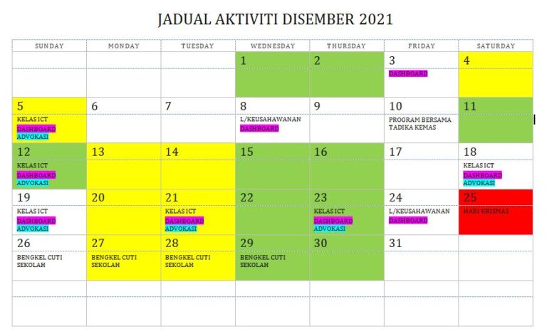 JADUAL DISEMBER