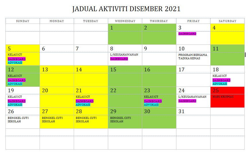 JADUAL DISEMBER