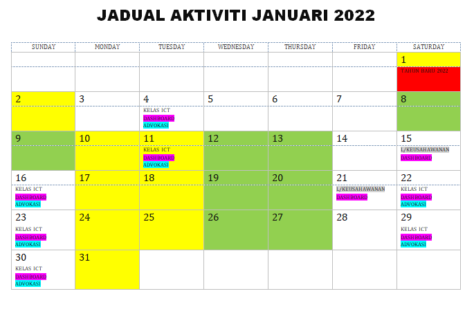 JADUAL AKTIVITI JAN