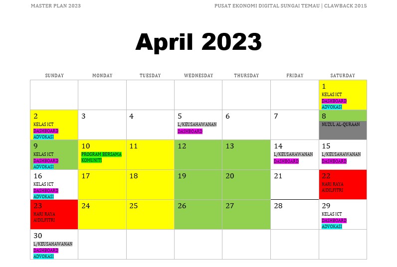 JADUAL AKTIVITI APRIL 2023