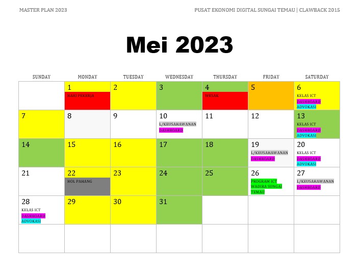 JADUAL AKTIVITI MEI 2023