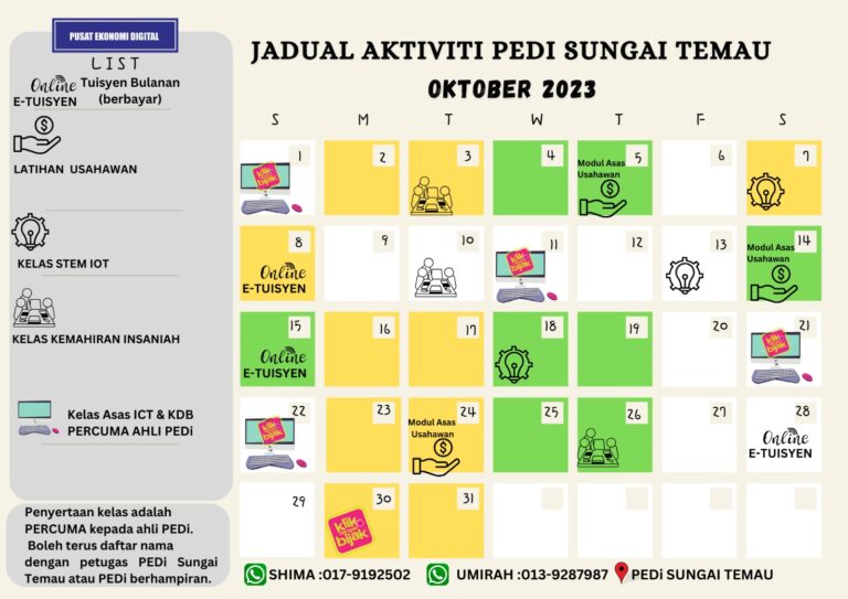 JADUAL AKTIVITI OCTOBER 2023