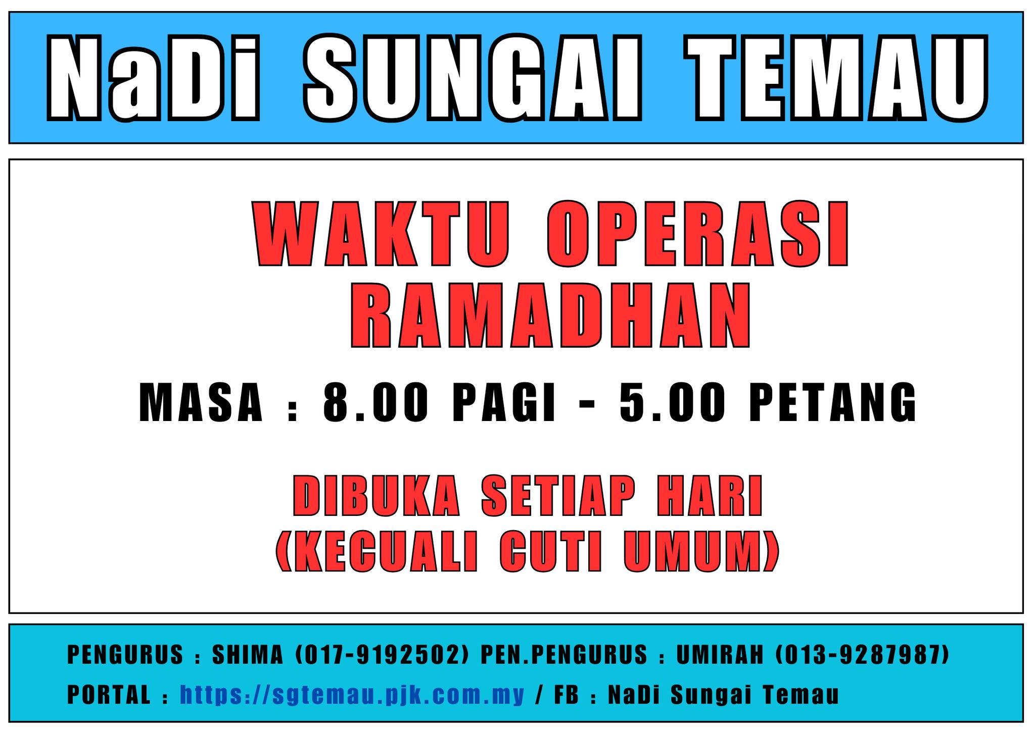 WAKTU OPERASI BULAN RAMADHAN