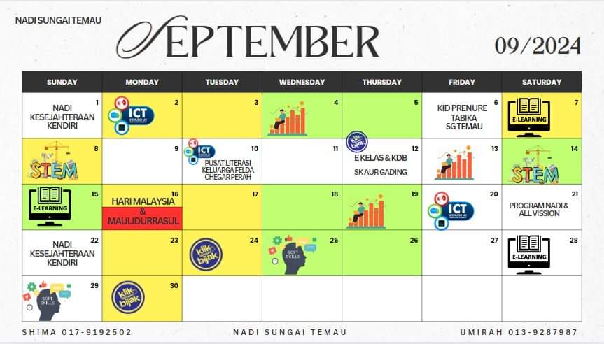 JADUAL AKTIVITI SEPTEMBER 2024